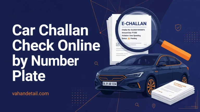 Infographic banner for checking car challan online by number plate