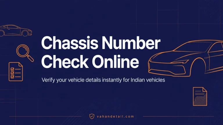 Banner: Check Chassis Number Online guide for Indian vehicle owners, vahandetail.com