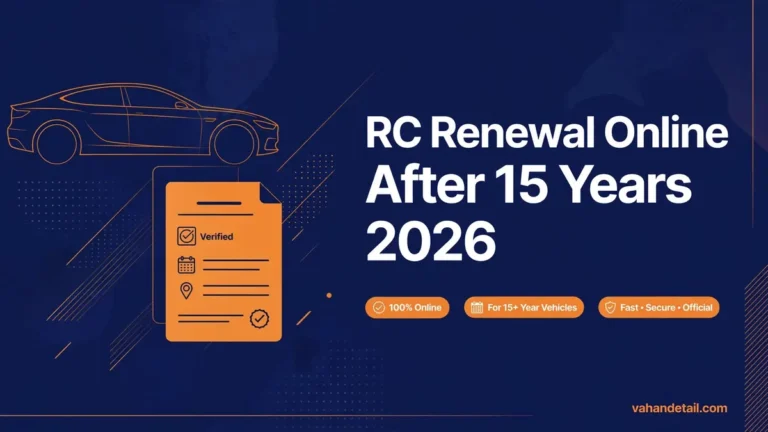 Infographic banner: RC renewal online Form 25 step-by-step process for Indian vehicle owners after 15 years