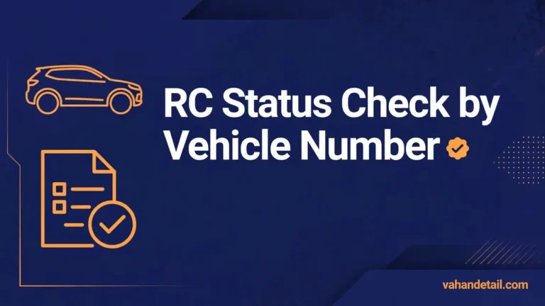 Infographic banner: RC status check by vehicle number step-by-step guide for Indian vehicle owners